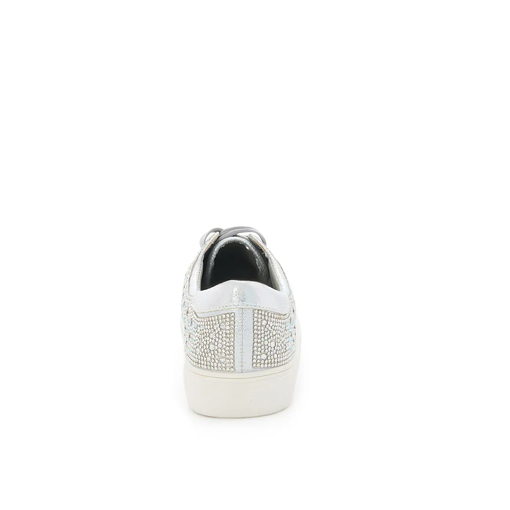 Glamorous Bridal Sneakers with Shimmer Material and Rhinestones | High Quality