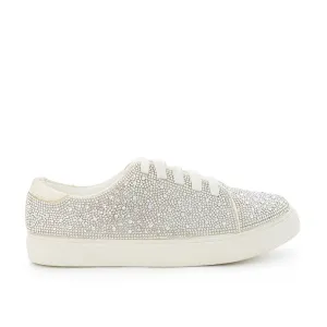 Glamorous Bridal Sneakers with Shimmer Material and Rhinestones | High Quality
