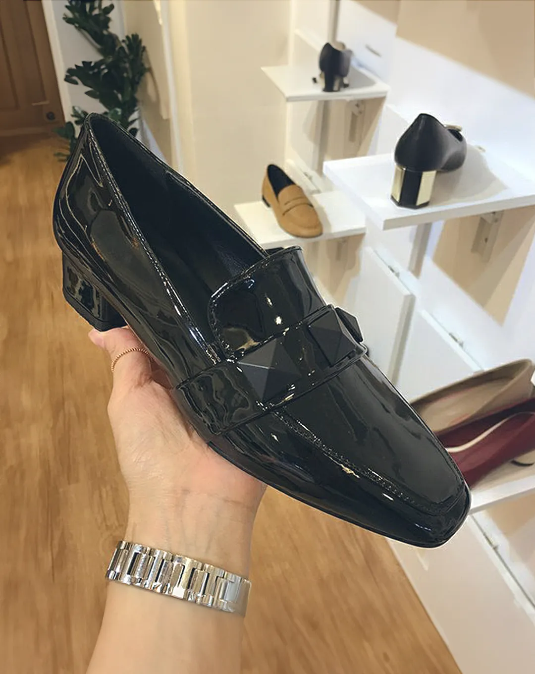 ♀Glossy Loafer Pumps