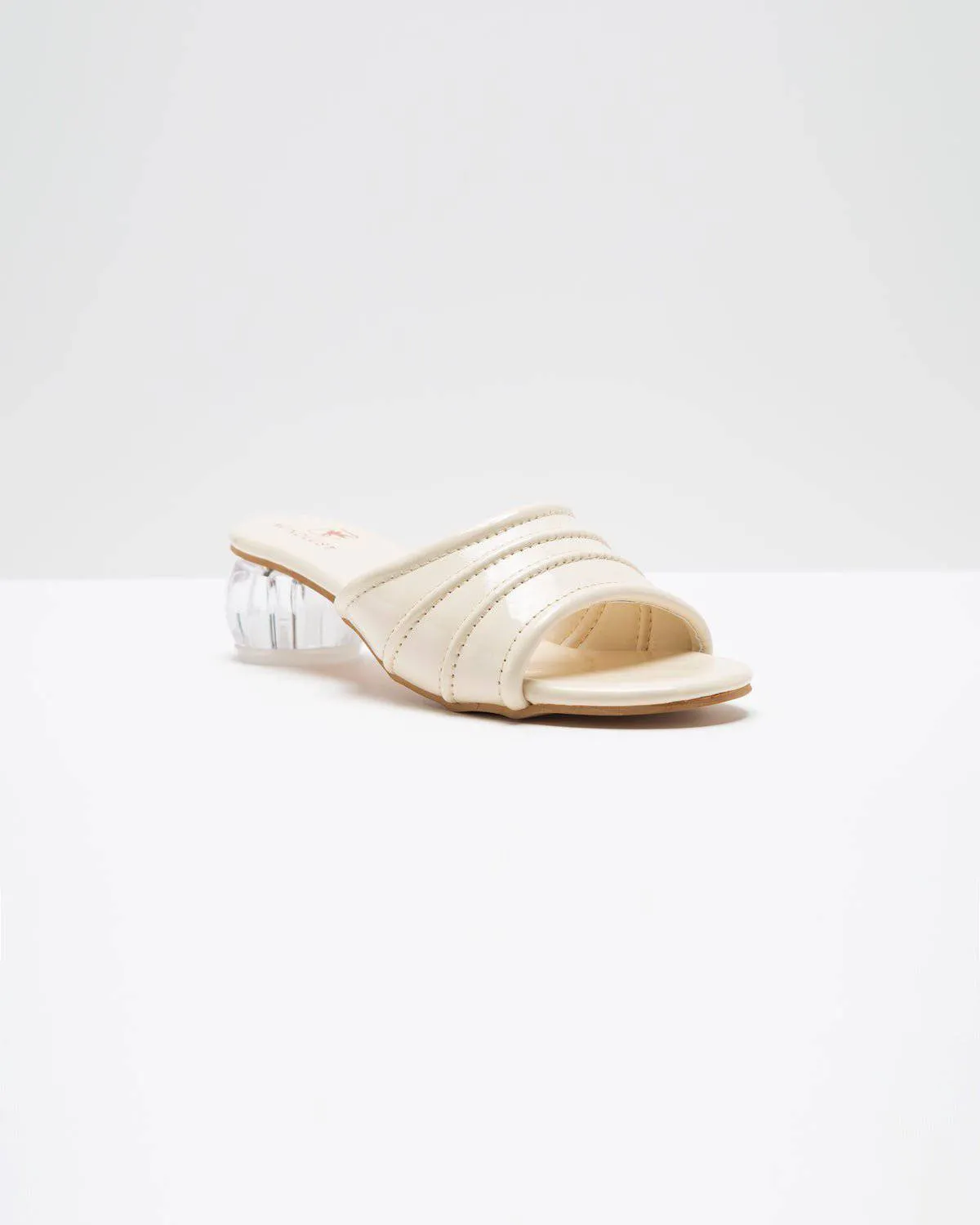 Glossy Pumps with Spherical Heel - Cream