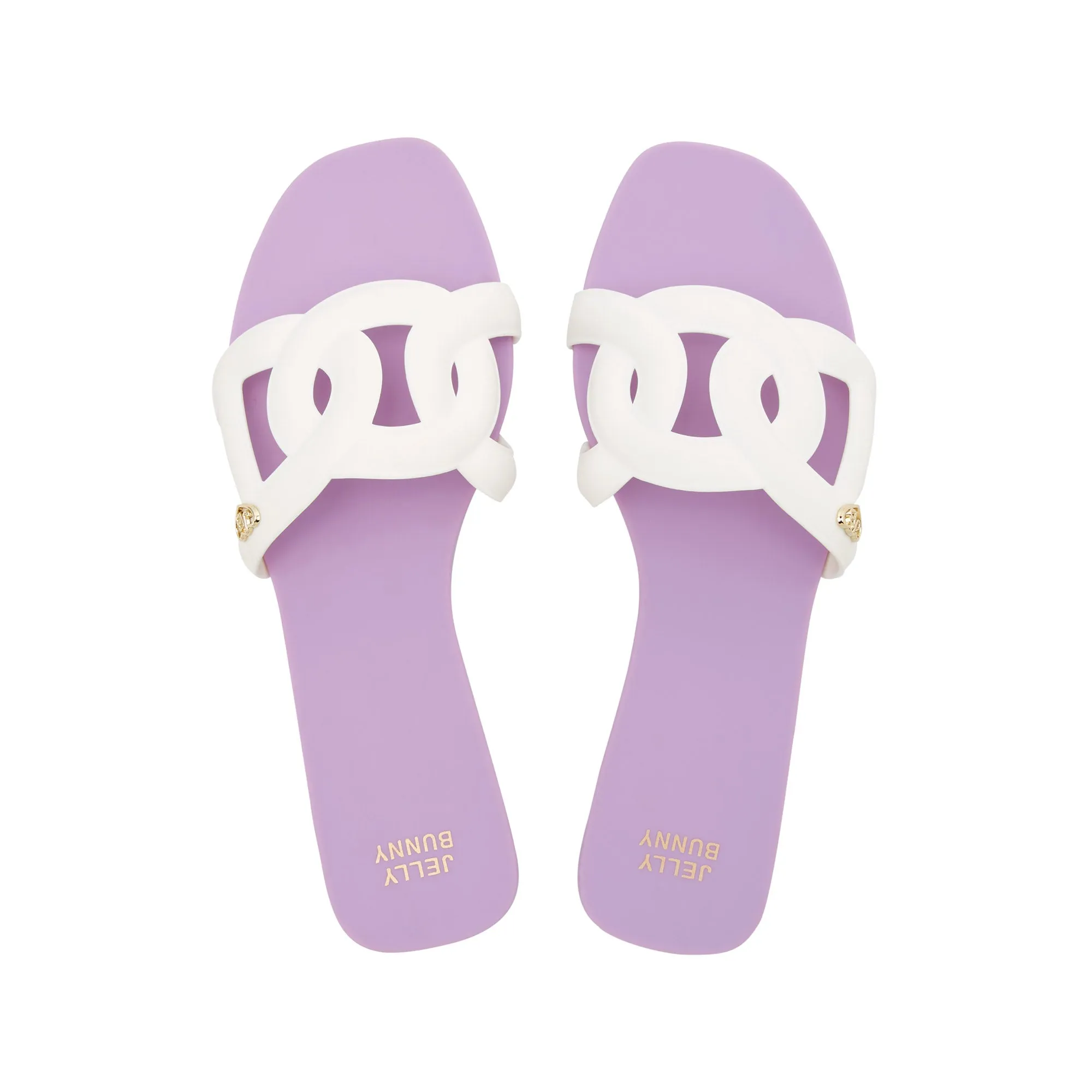 Grase Two Tone Flat Sandals Purple