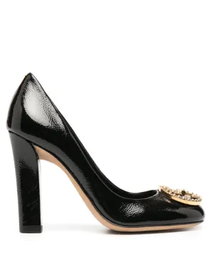 Gucci logo-plaque leather pumps
