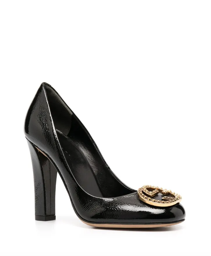 Gucci logo-plaque leather pumps