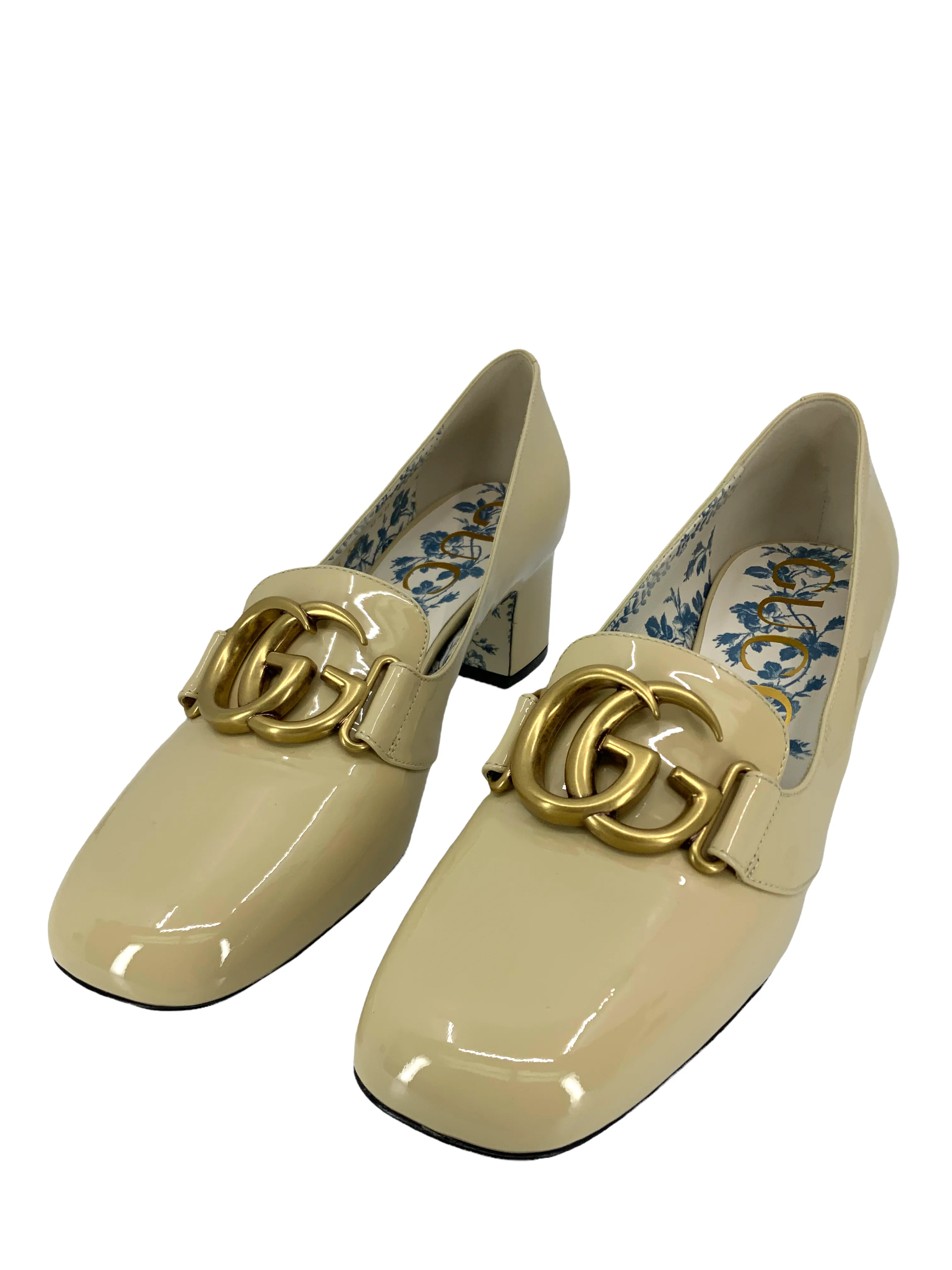 Gucci Victoire GG Patent Leather Pumps Size 8.5 NEW