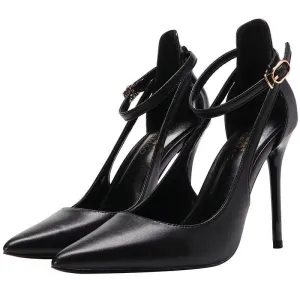 High Heels Pointed Toe Sexy Hollow Black Professional High Heels