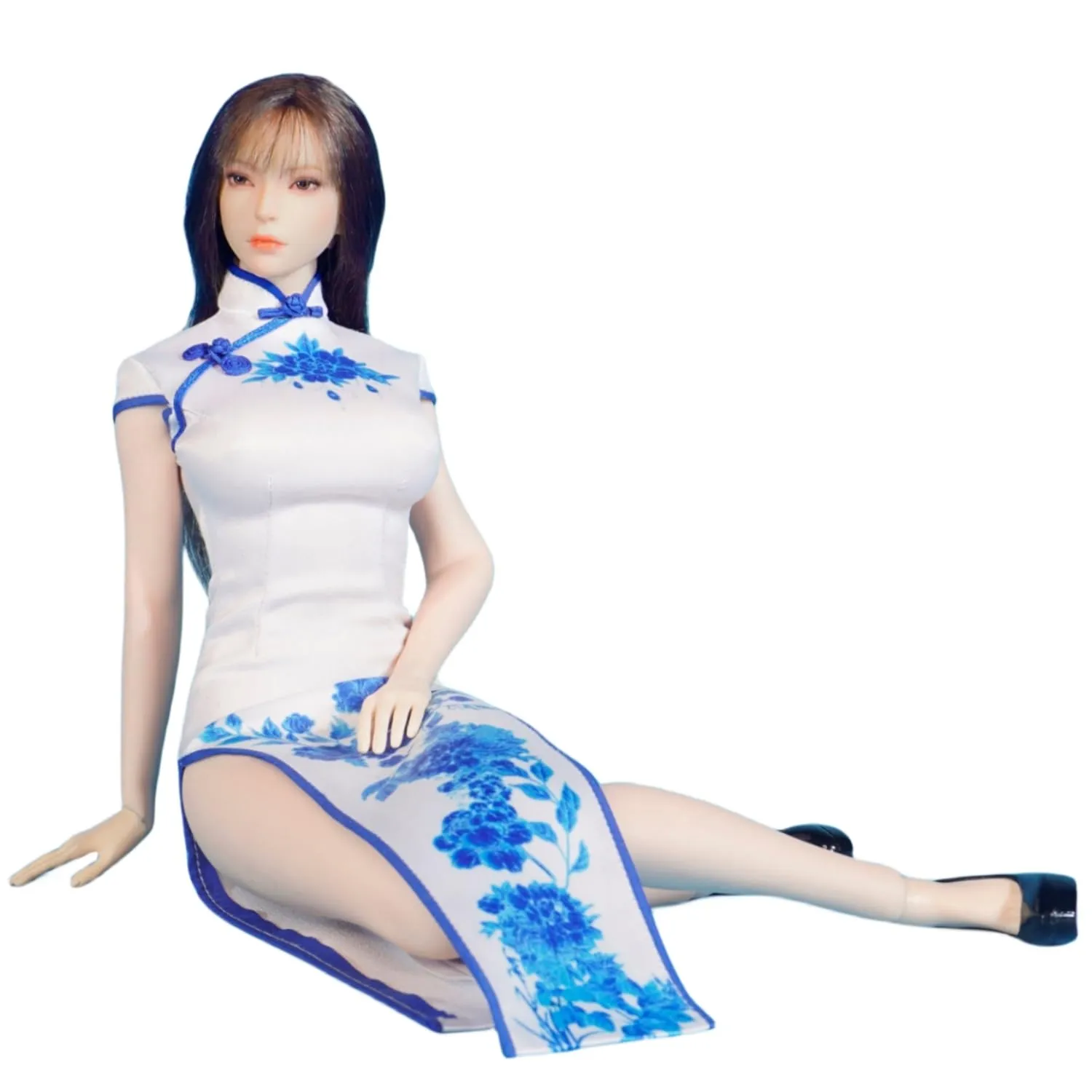 HiPlay 1/6 Scale Figure Doll Clothes: Chinese-Style Printed Cheongsam for 12-inch Collectible Action Figure
