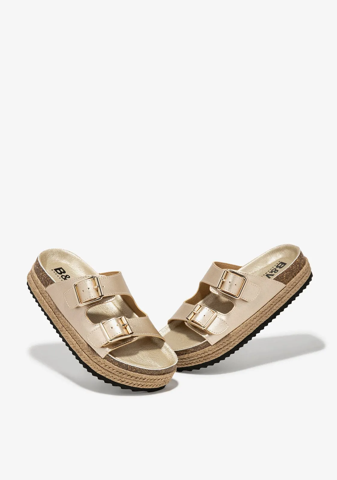 Light Gold Platform Sandals