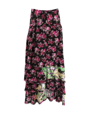 Long Tiered Floral Skirt