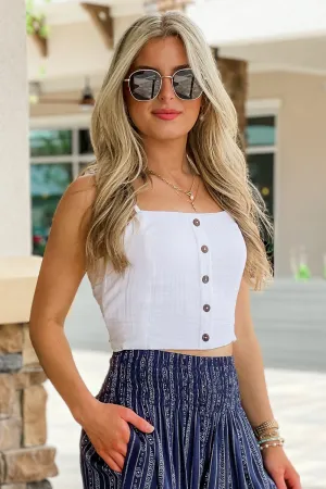 Lotus & Luna: Cruisin Crop Top - White