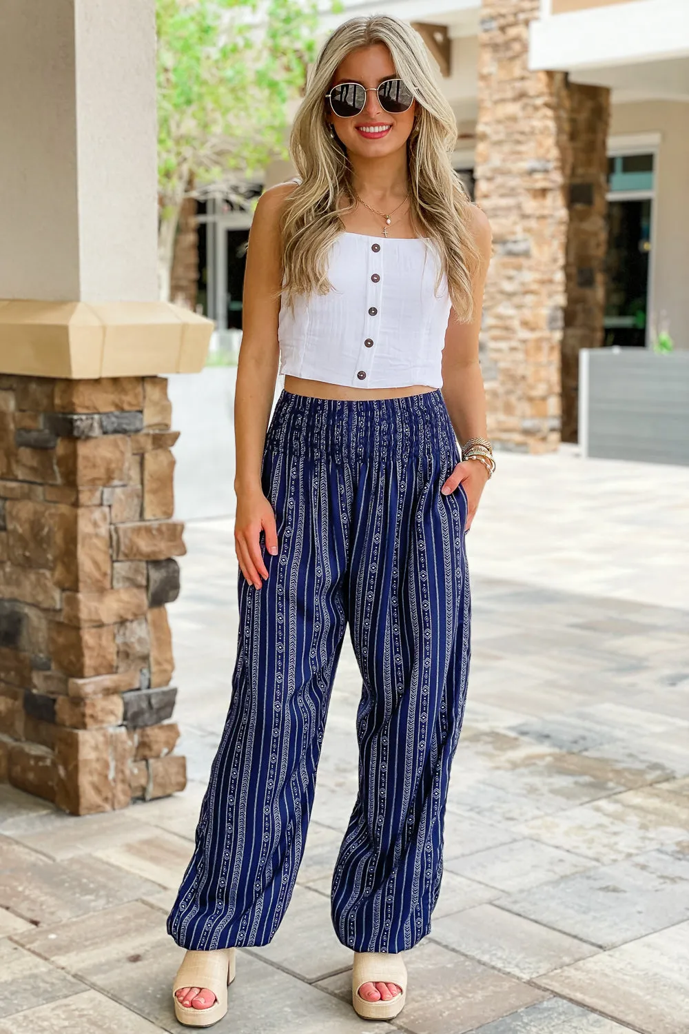 Lotus & Luna: Cruisin Crop Top - White