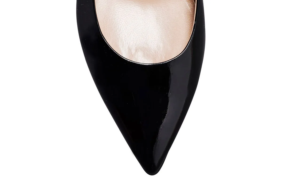 Louise M Point Toe 80 - Black Patent