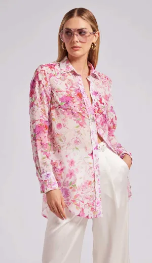 Mercy Floral Georgette Shirt - Floral Pink