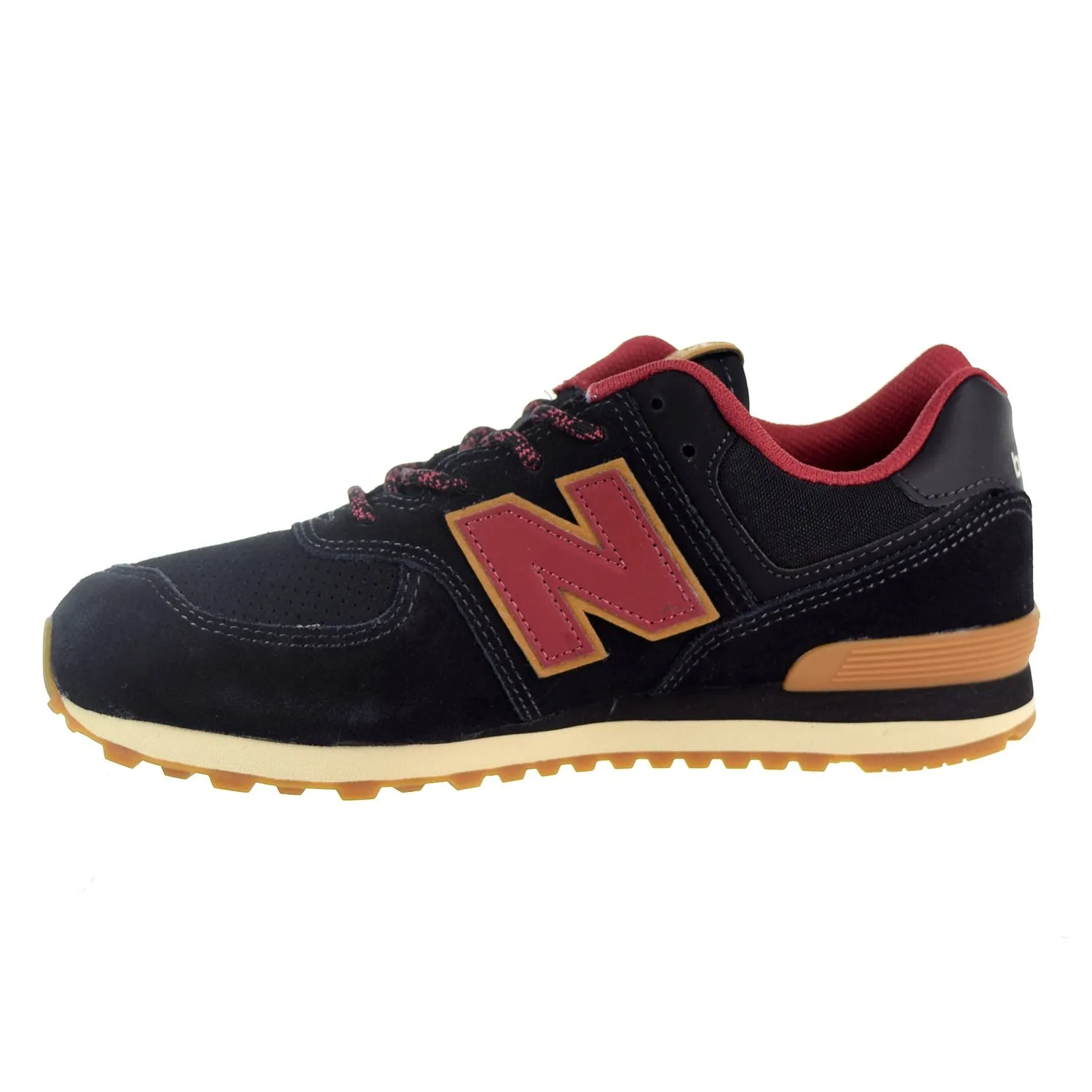 New Balance 574 Suede Big Kids' Shoes Black/Earth Red