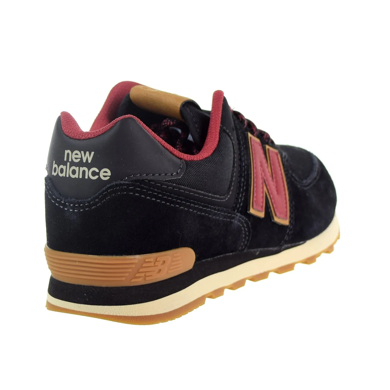 New Balance 574 Suede Big Kids' Shoes Black/Earth Red