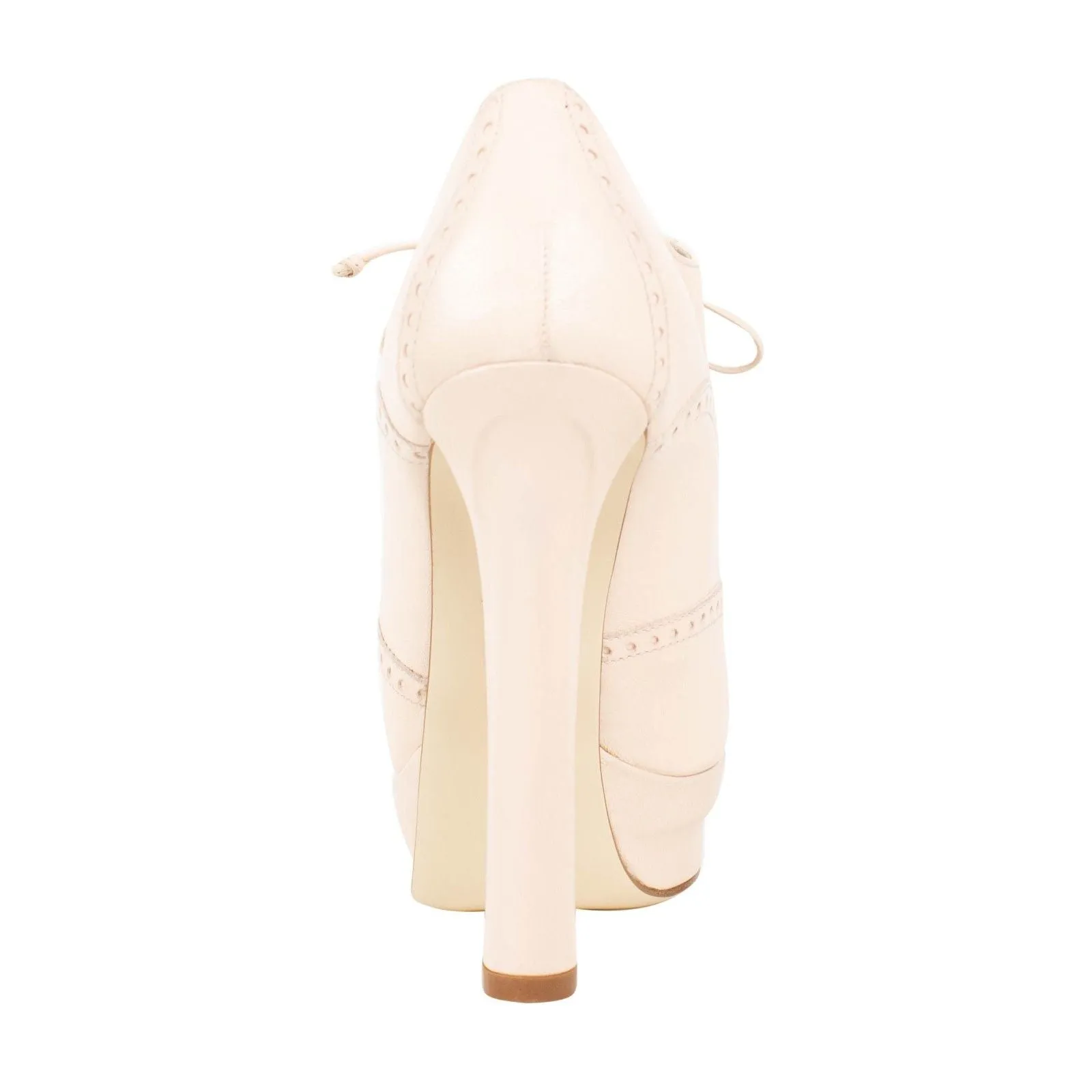 Pale Pink Leather Oxford Heels 7/37