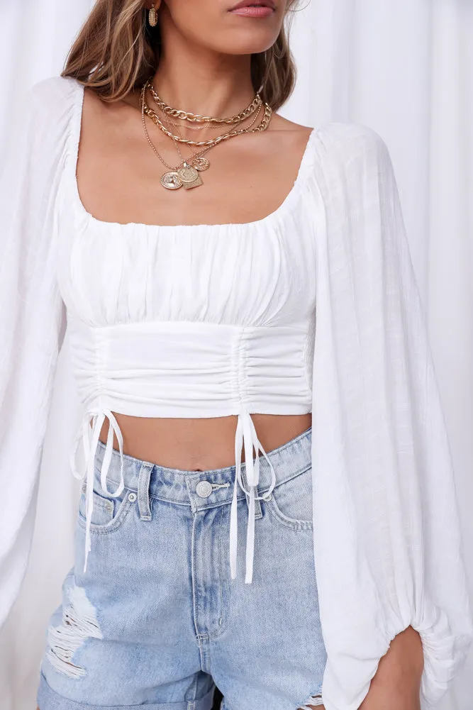 Planting Seeds Crop Top White