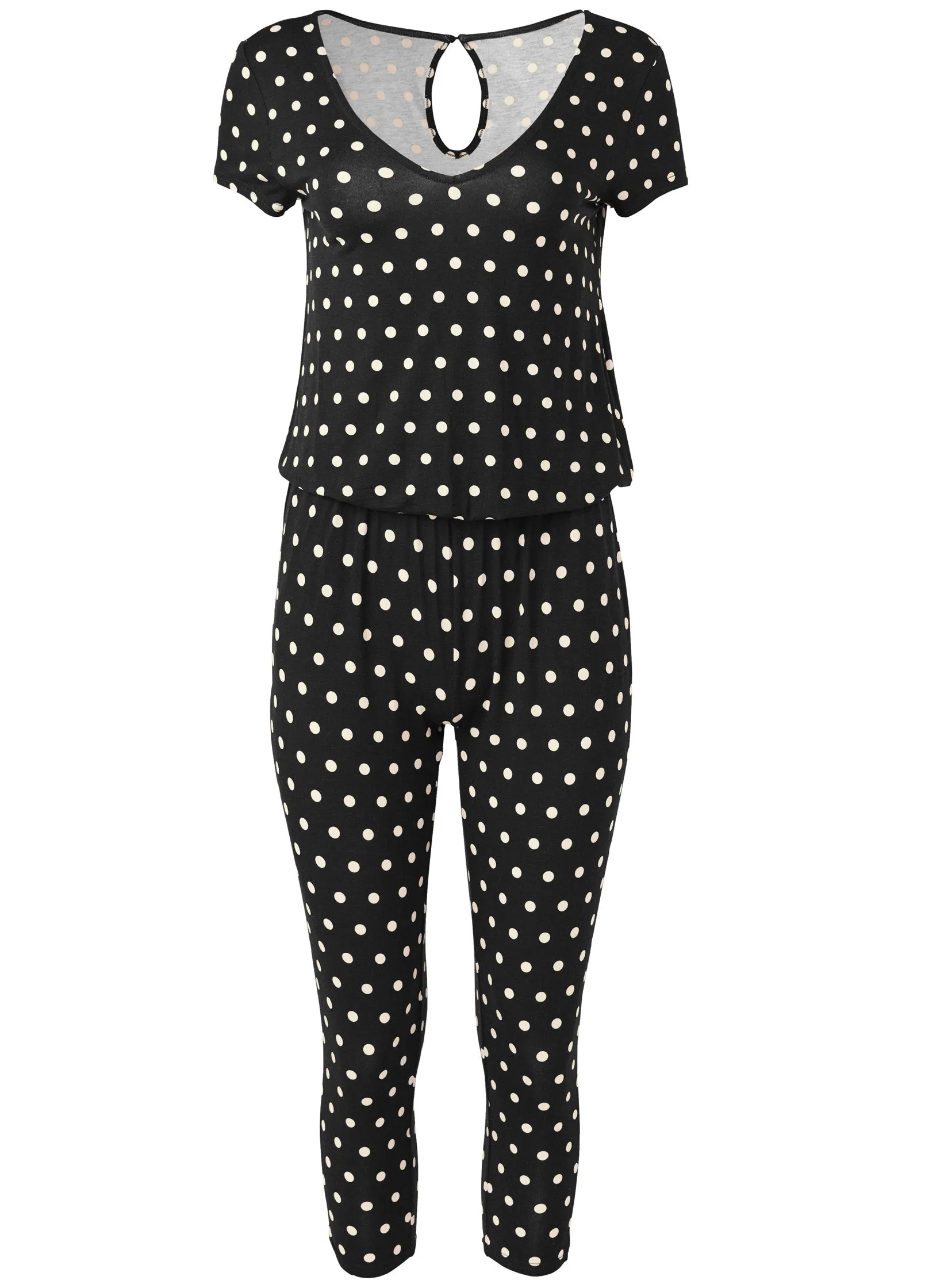 Polka Dot Jumpsuit - Black & White