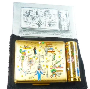 Rare Refillable Vintage Stratton Lipstick Compact Dancing Scenes