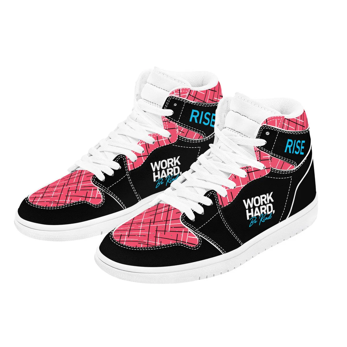 Real Rise Work Hard Be Kind -Pink High-Performance Basketball Shoes