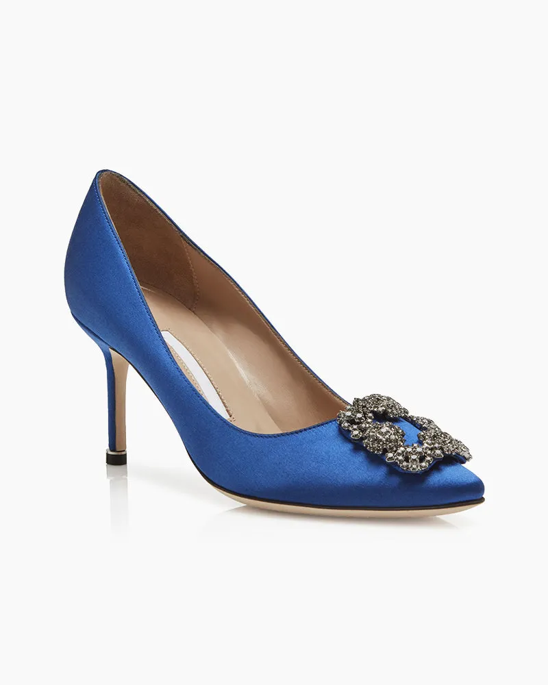 Refined Satin Crystal Snowflake Stiletto Shoes