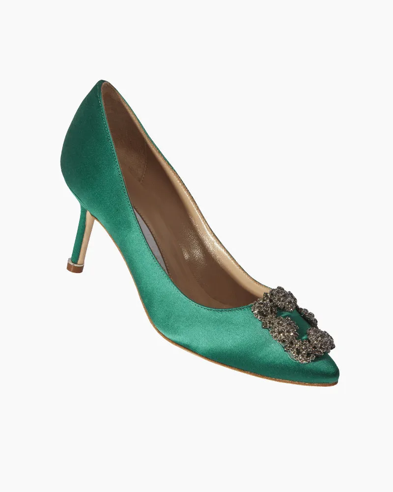 Refined Satin Crystal Snowflake Stiletto Shoes