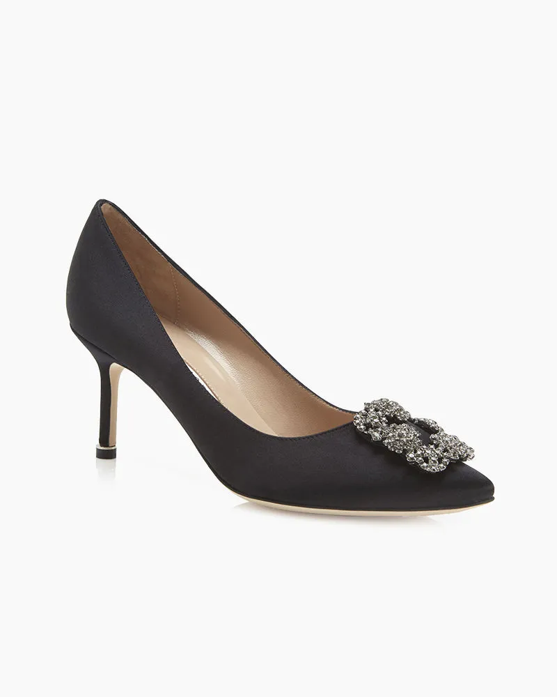 Refined Satin Crystal Snowflake Stiletto Shoes