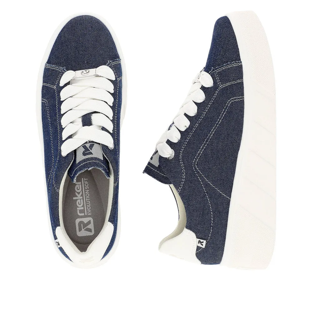 Rieker Evolution Ladies Denim Lace Sneaker