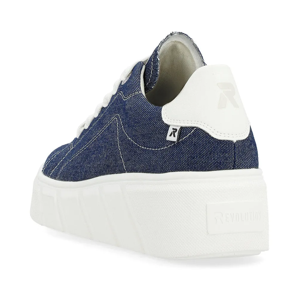 Rieker Evolution Ladies Denim Lace Sneaker