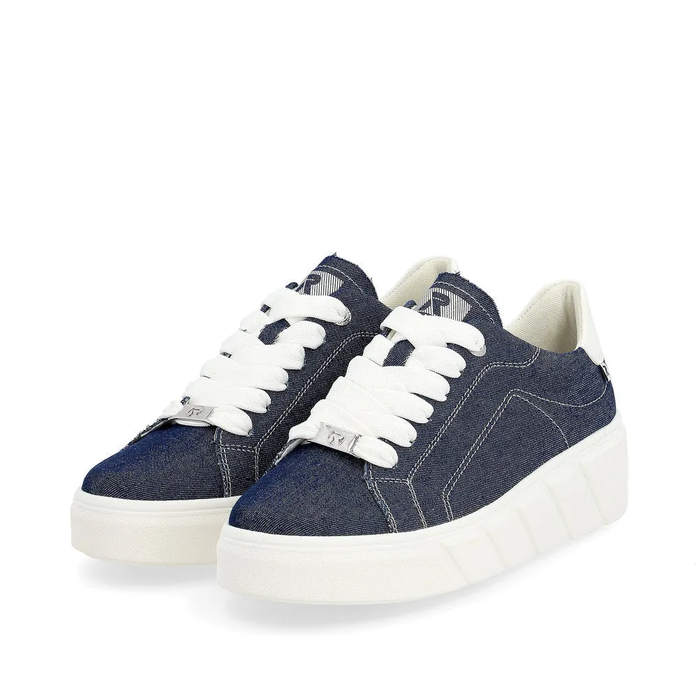 Rieker Evolution Ladies Denim Lace Sneaker