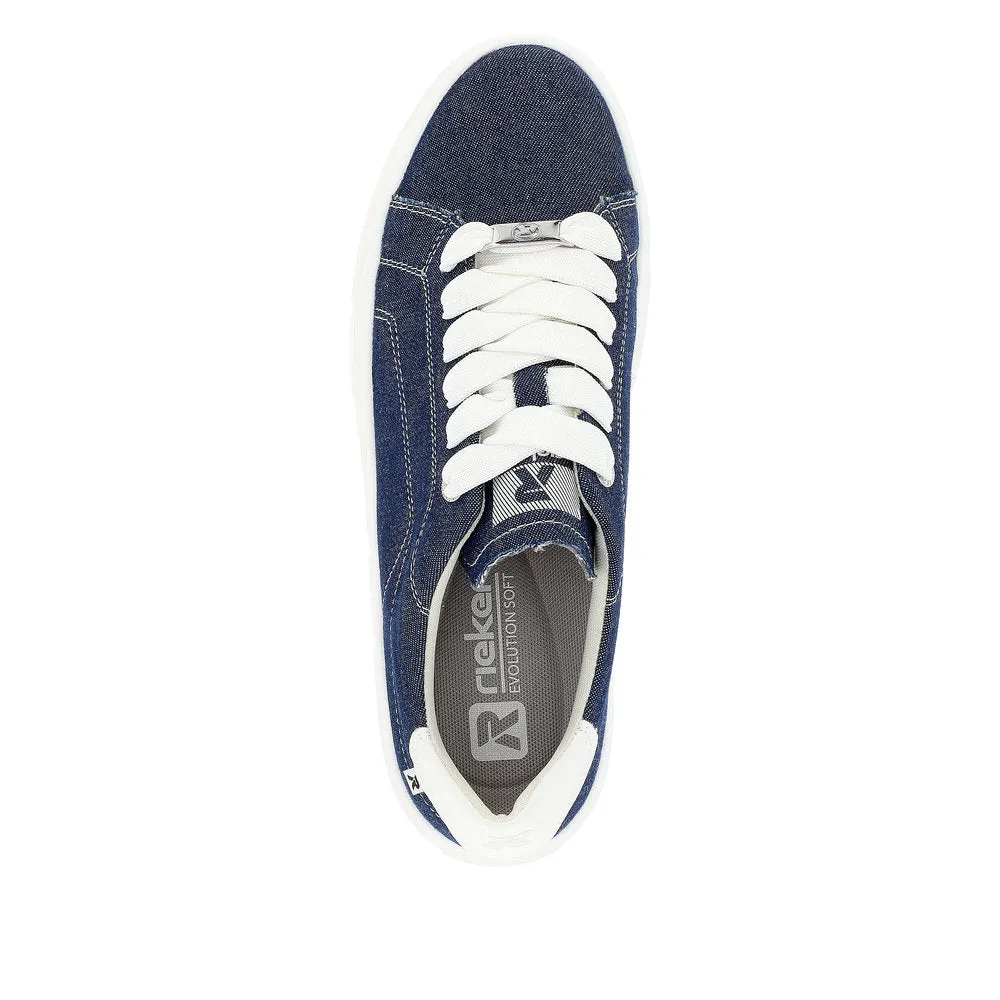 Rieker Evolution Ladies Denim Lace Sneaker