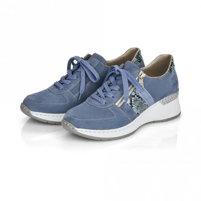 Rieker Trainer with Lace and Zip N4321-11 SKY