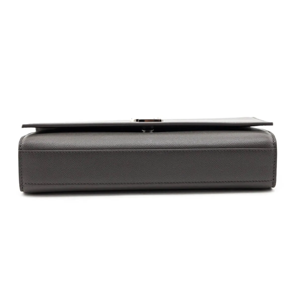 Saint Laurent Earth Grey Grain De Poudre Medium Chain Kate Bag