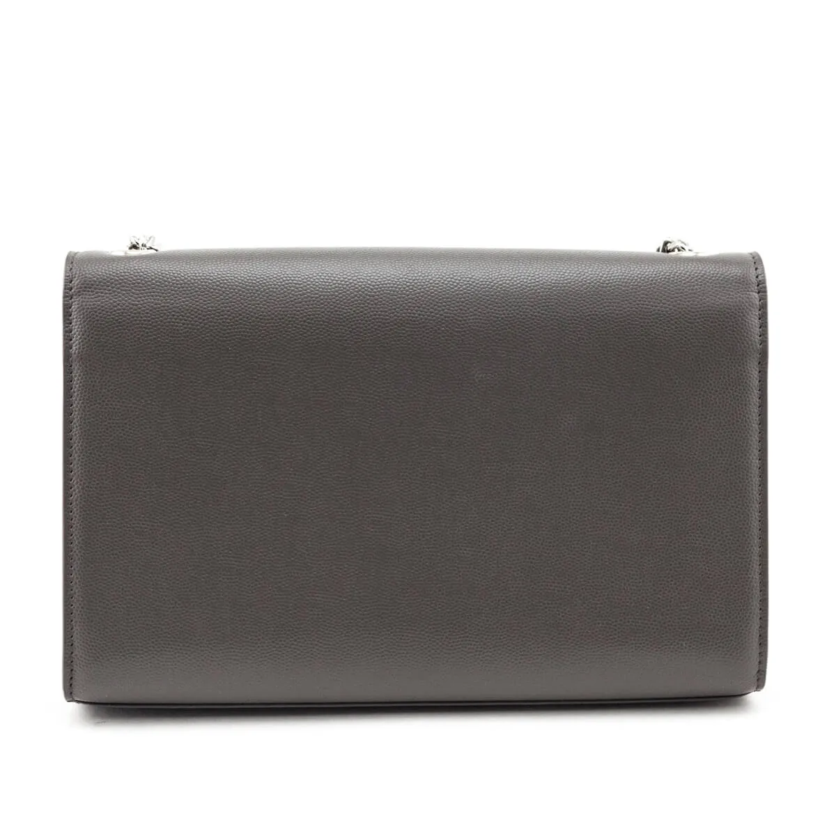Saint Laurent Earth Grey Grain De Poudre Medium Chain Kate Bag