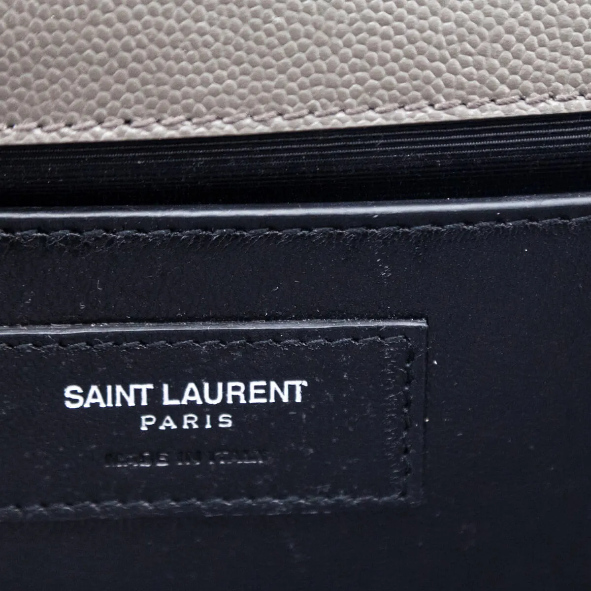 Saint Laurent Earth Grey Grain De Poudre Medium Chain Kate Bag