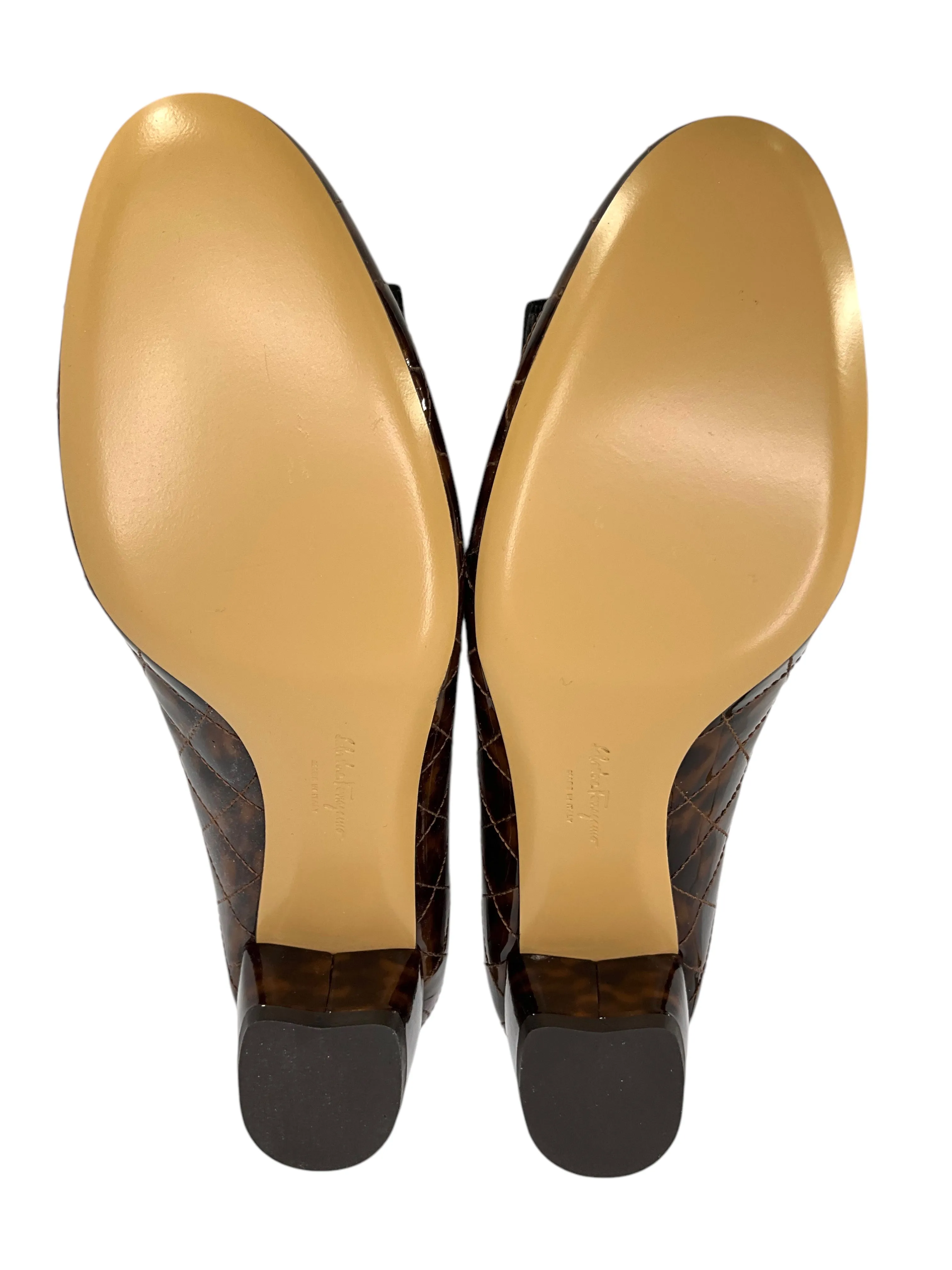 Salvatore Ferragamo Vara Bow Patent Pumps Size 8 NEW