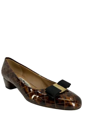 Salvatore Ferragamo Vara Bow Patent Pumps Size 8 NEW