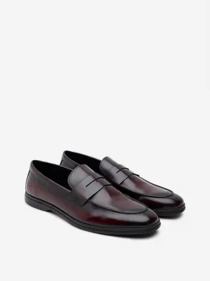 SOLEPLAY Brown Leather Formal Slip-On Shoes