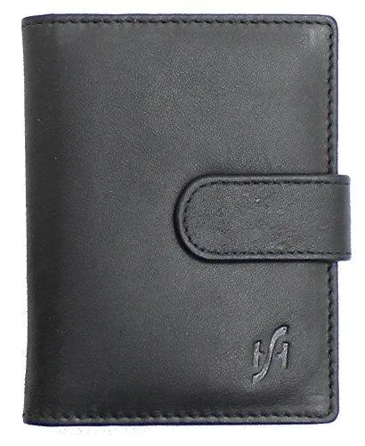 STARHIDE Soft Genuine Leather Compact Credit Debit Card Holder Case with Removable Plastic Sleeves 210