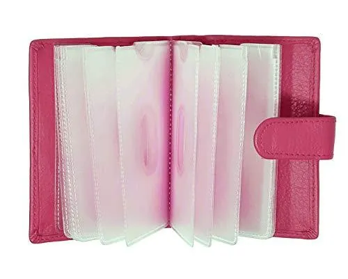 STARHIDE Soft Genuine Leather Compact Credit Debit Card Holder Case with Removable Plastic Sleeves 210