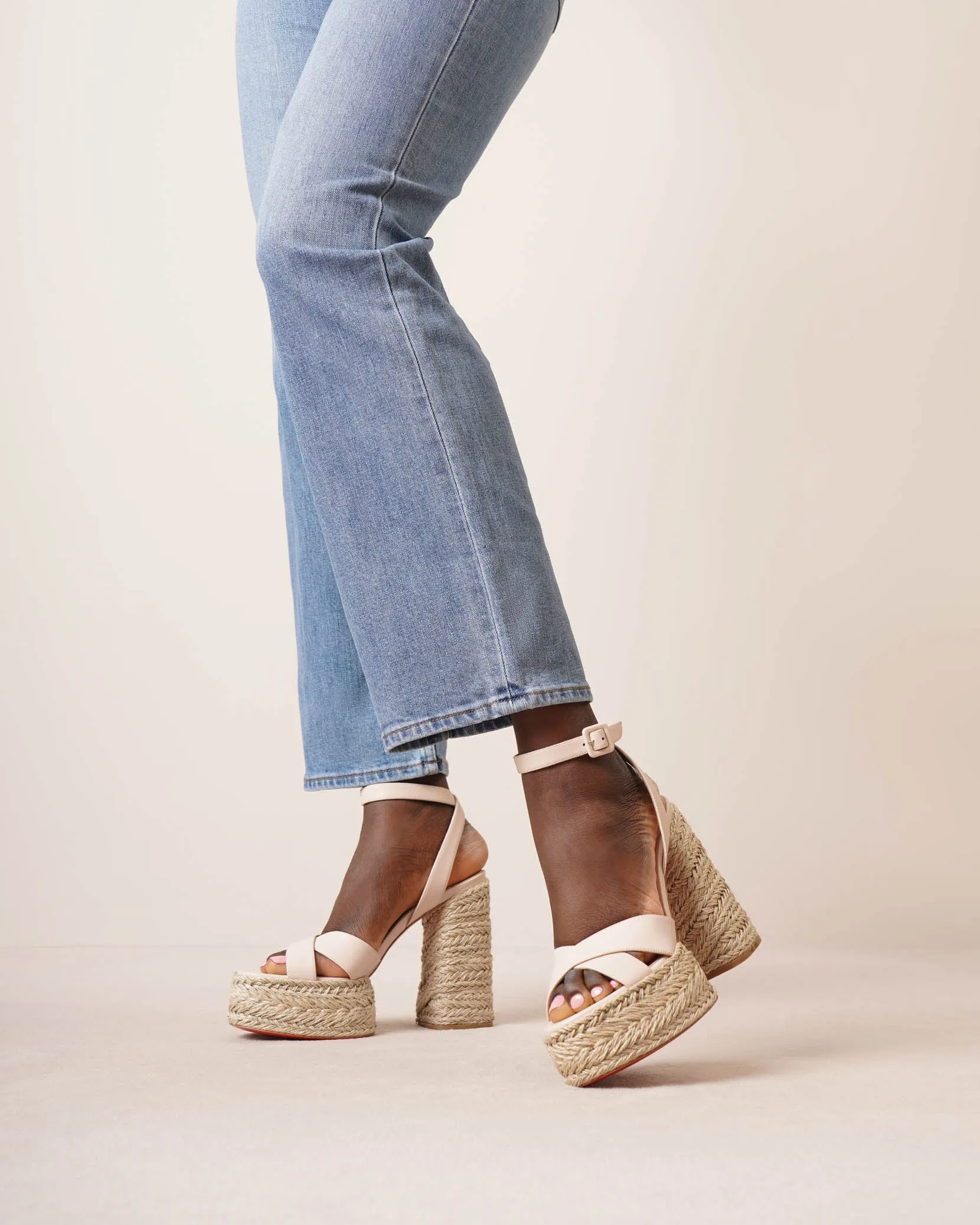 Super Mariza 130 light pink platform sandals