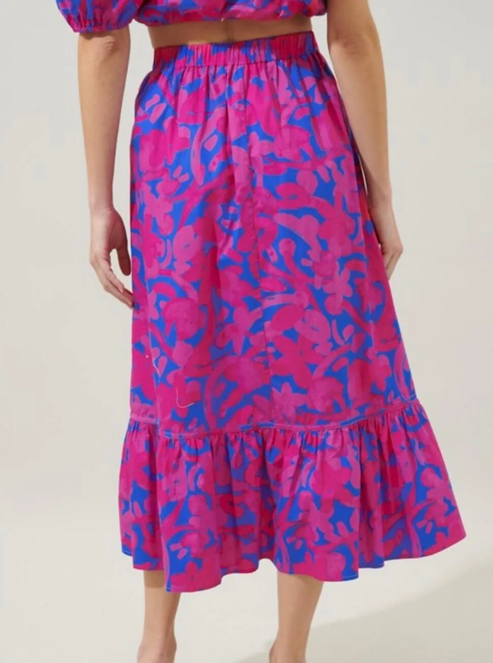The Amore Set: One Shoulder Maxi Ruffle Skirt Set