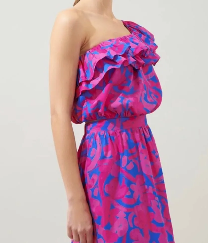 The Amore Set: One Shoulder Maxi Ruffle Skirt Set