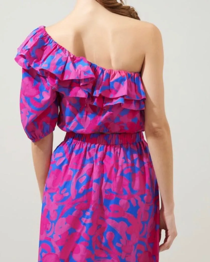 The Amore Set: One Shoulder Maxi Ruffle Skirt Set