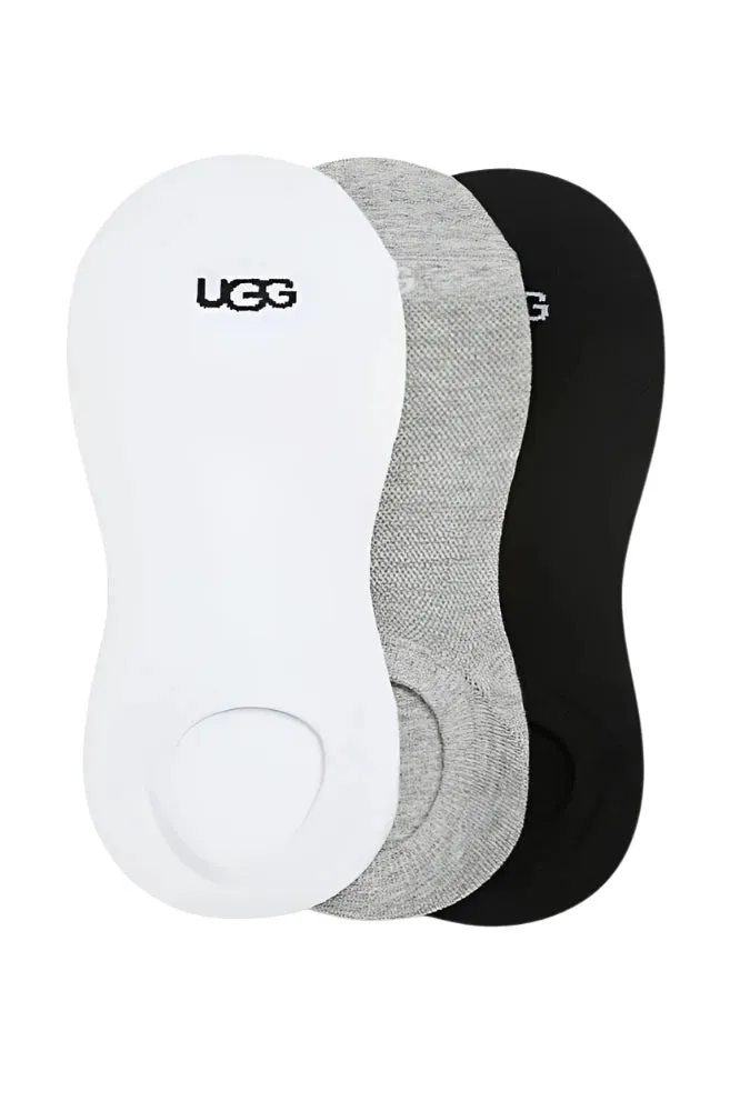 UGG® Stela No Show 3 Pack Socks White/Grey/Black