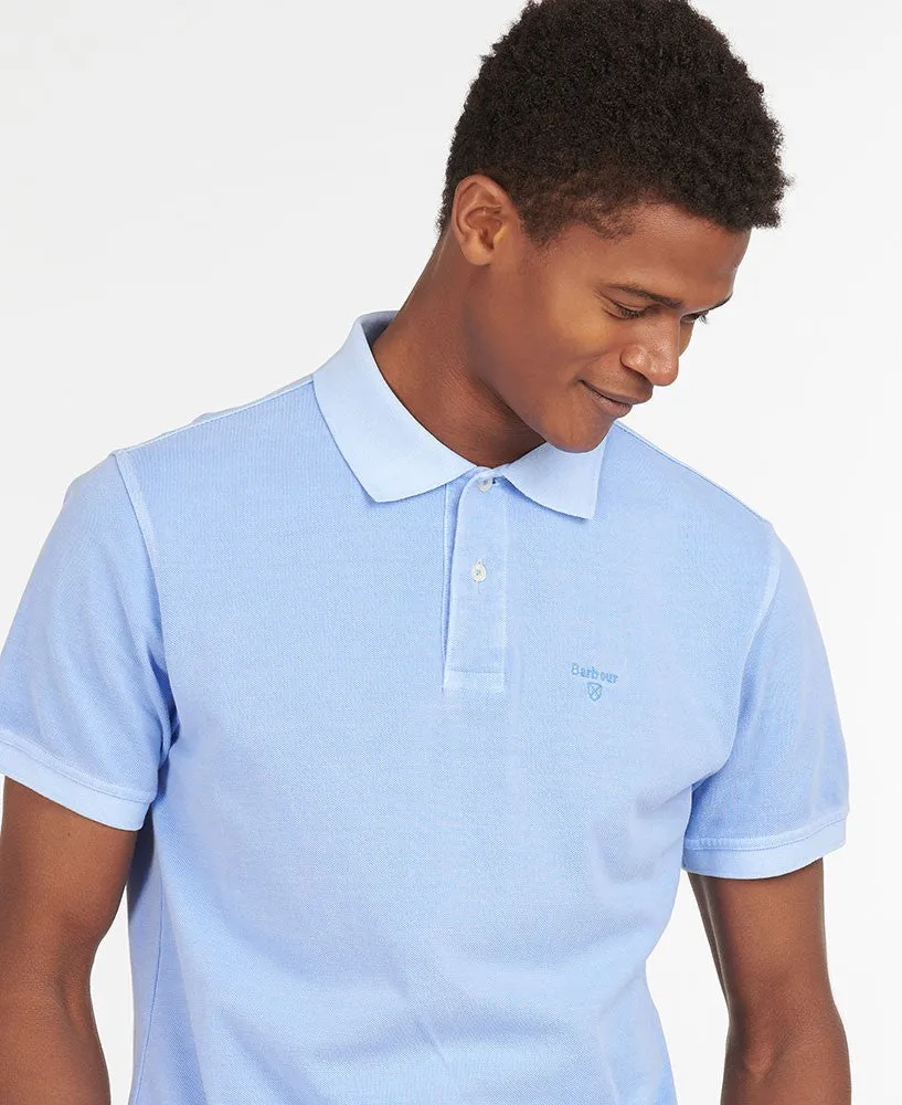 Washed Sports Polo Shirt - Sky