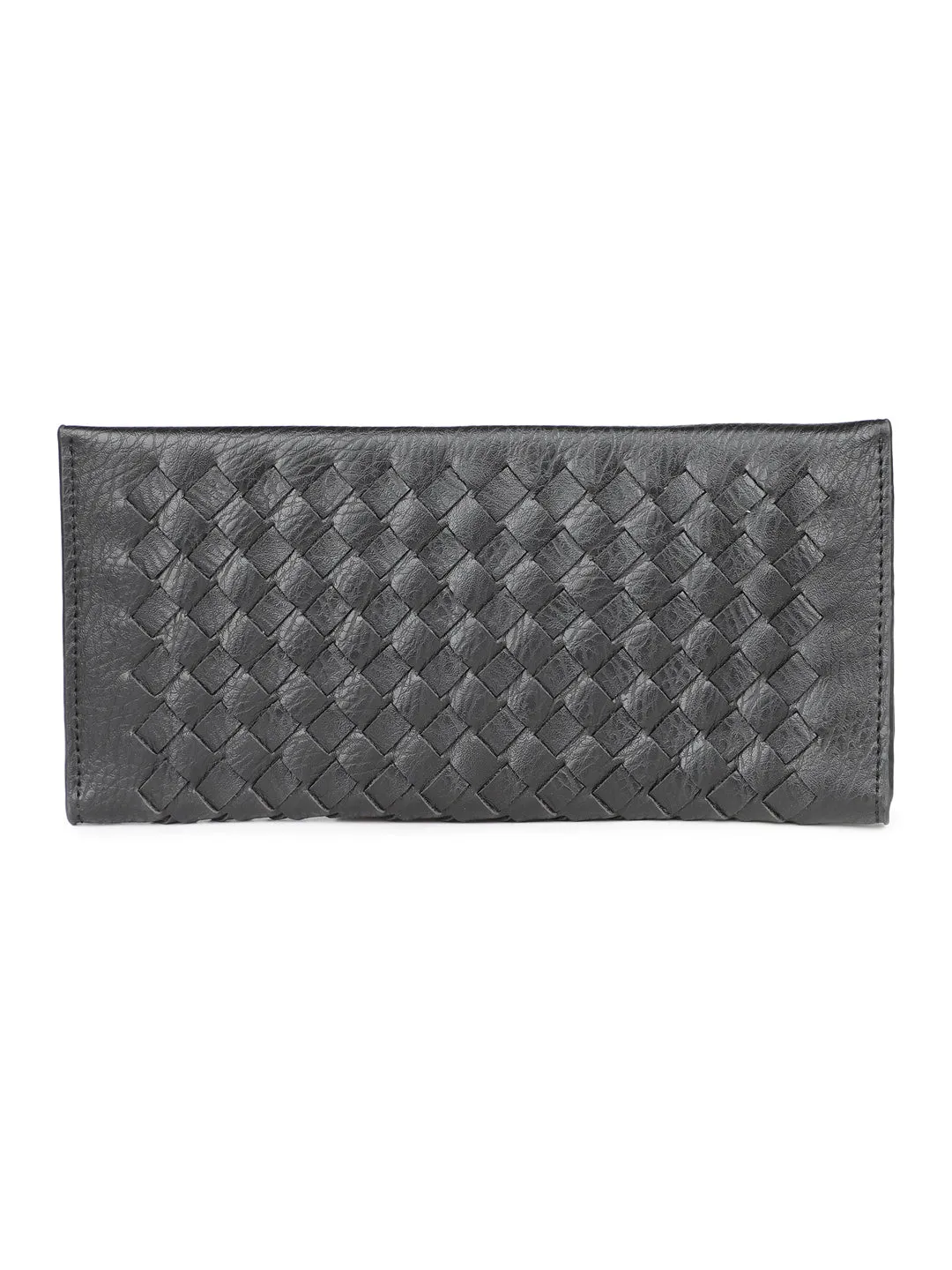 Women Black Solid Two Fold Wallet